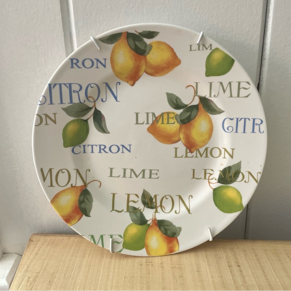 LAST CHANCE Lemon Citrus Decorative Plate Serving Hanging Everyday Kitchen Decor